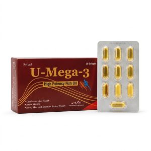 U-Mega-3: High Potency Fish Oil Softgel Supplement