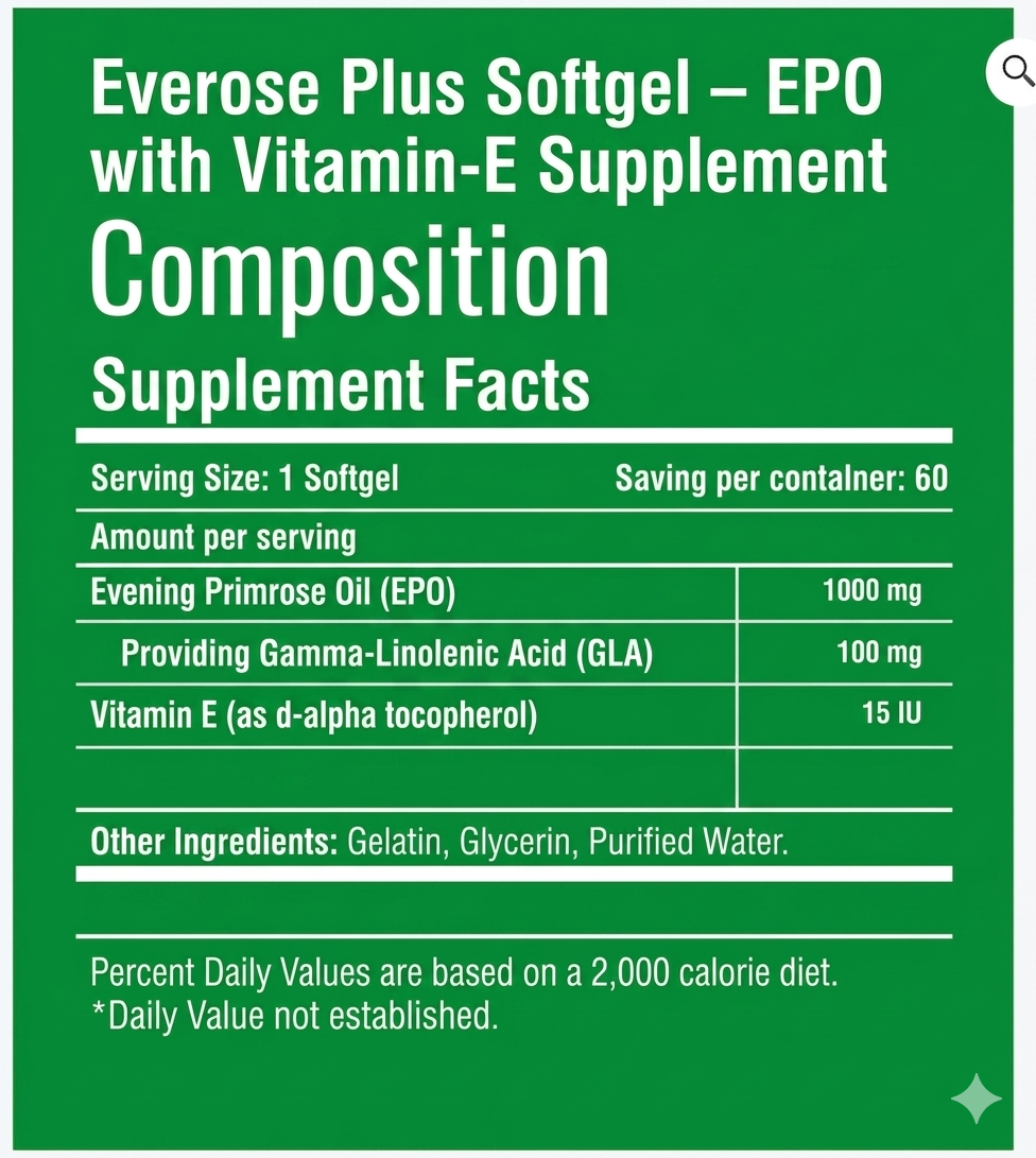 Everose Plus Softgel – EPO with Vitamin-E Supplement - Image 2